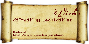 Örmény Leonidász névjegykártya
